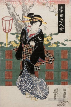 no 2 from the series modern versions of the five women t sei gonin onna 1835 Keisai Eisen Japanese Oil Paintings